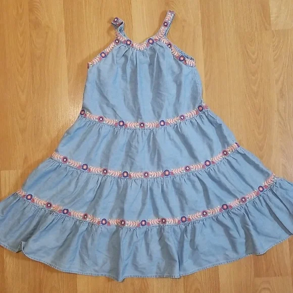 Milkshake blue dress with embroidery girls size 8 EUC - Picture 12 of 12
